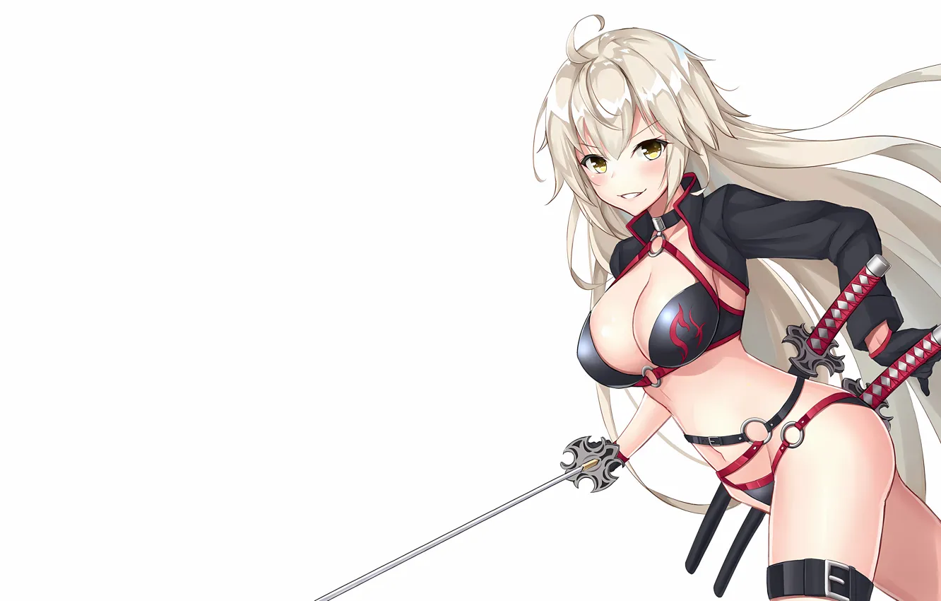 Photo wallpaper girl, sexy, cleavage, long hair, boobs, anime, beautiful, pretty