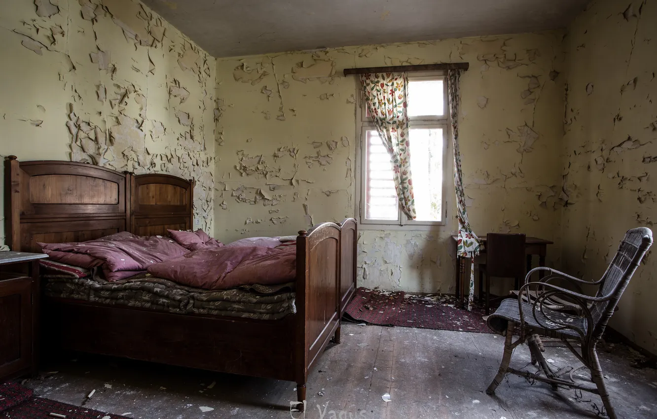 Photo wallpaper bed, window, chair