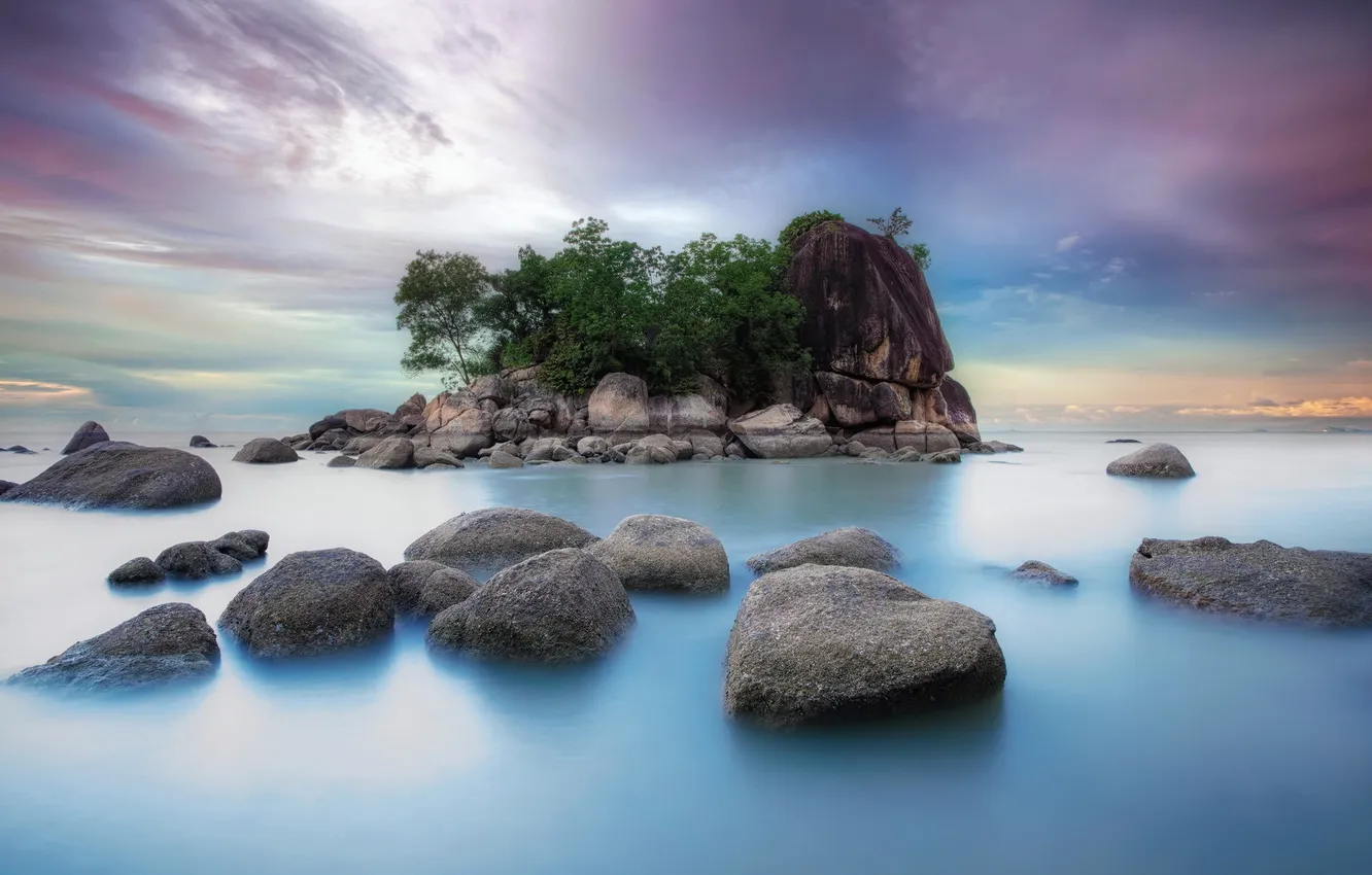 Photo wallpaper sea, landscape, island