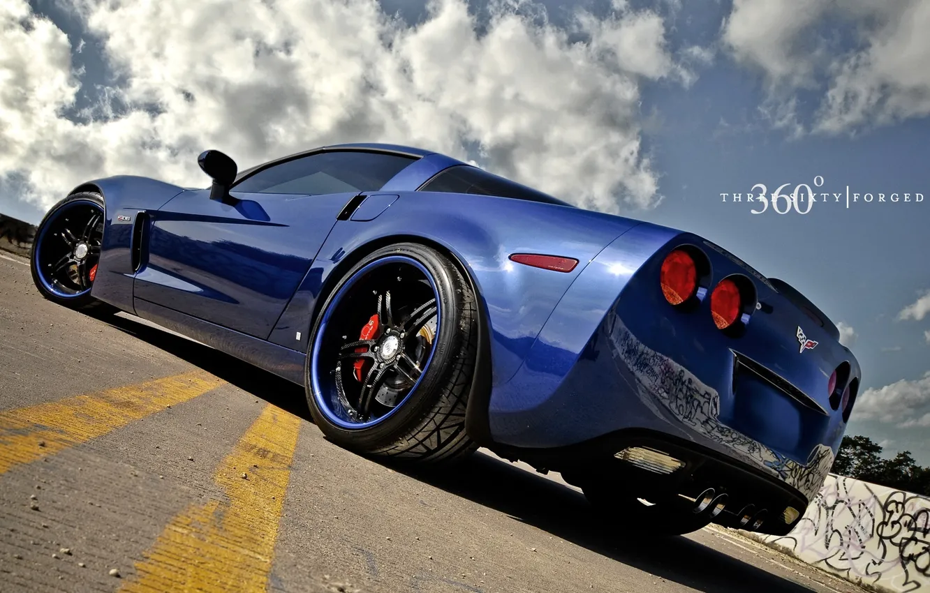 Photo wallpaper blue, Z06, Corvette, Chevrolet, Chevrolet, blue, Corvette, 360 three sixty forged