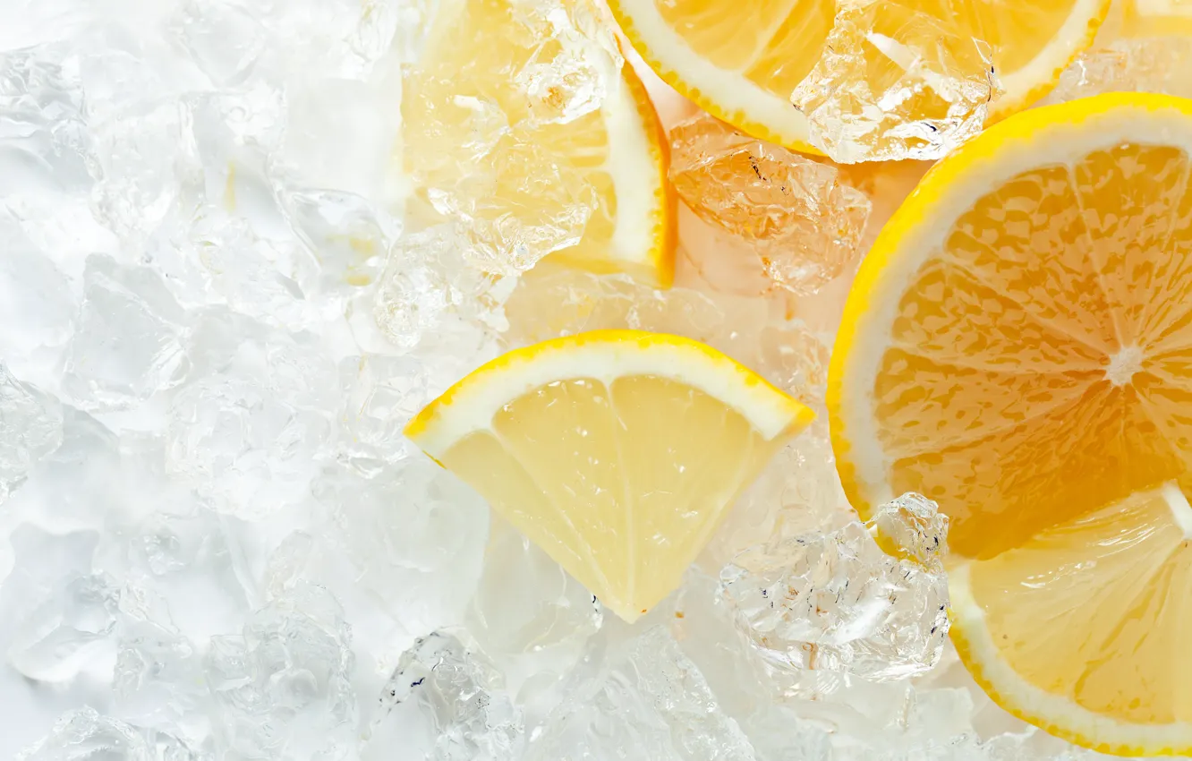 Photo wallpaper ice, lemon, orange, citrus