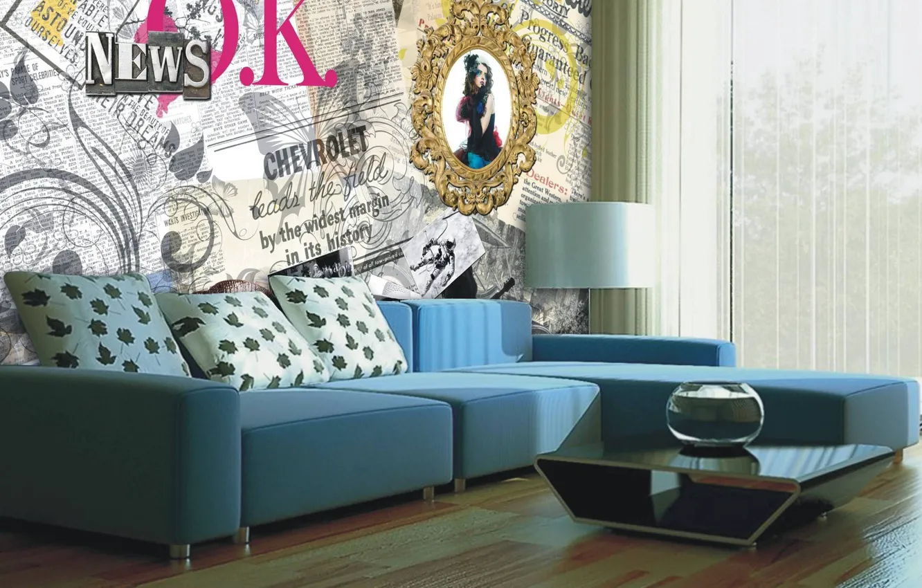 Photo wallpaper design, style, room, interior, living room