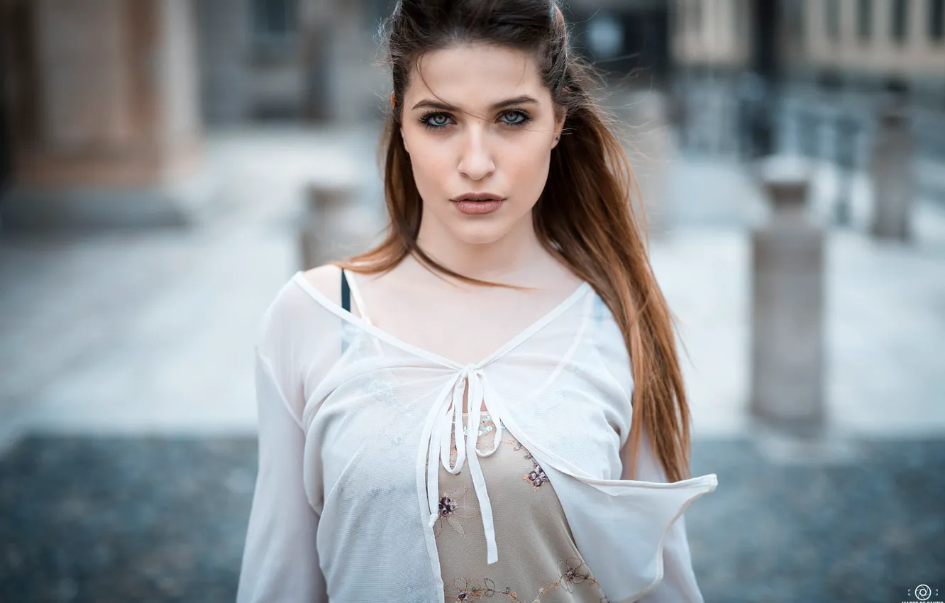 Photo wallpaper look, pose, model, portrait, makeup, hairstyle, brown hair, beauty