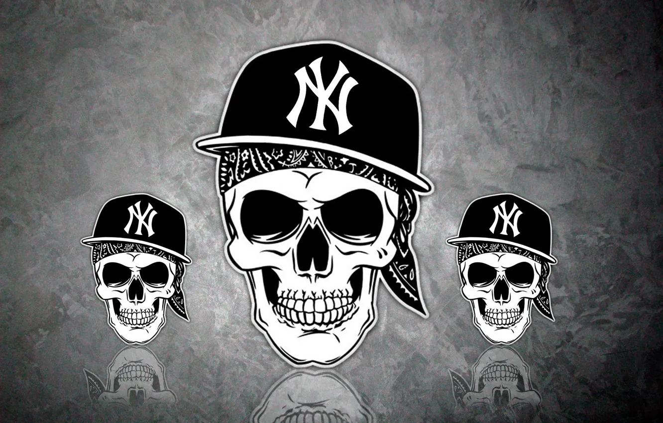 Photo wallpaper skull, cap, sake, rap, La Coka Nostra, Hip-hop