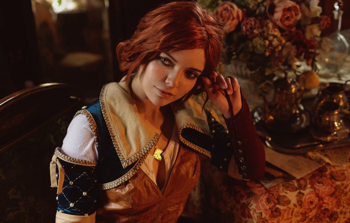 Photo wallpaper girl, The Witcher, cosplay, Triss