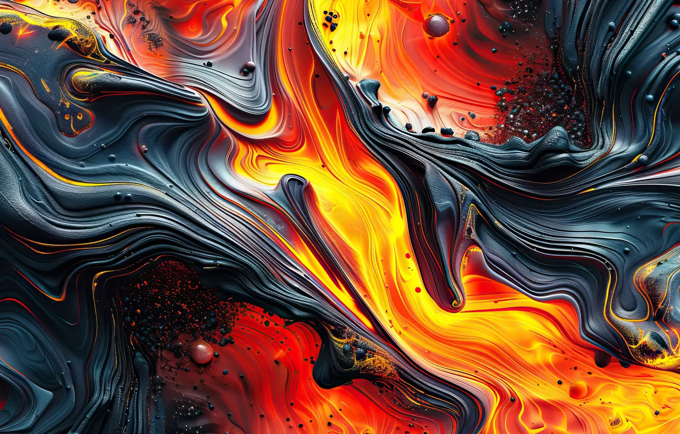 Photo wallpaper abstraction, lava, spill, digital art, color mixing