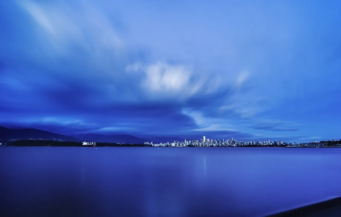Photo wallpaper beach, the city, panorama, Downtown Vancouver