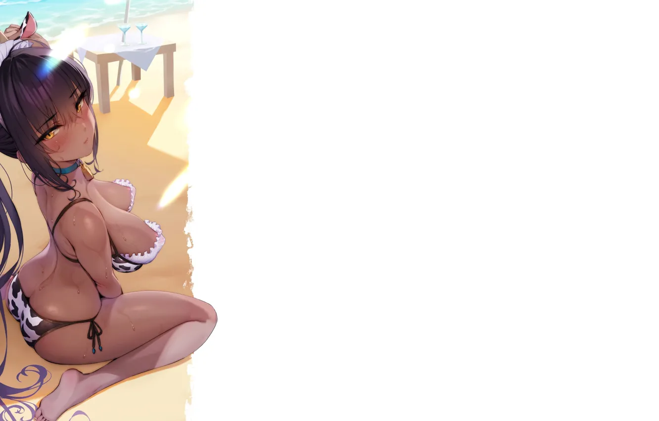 Photo wallpaper girl, hot, sexy, ass, beach, sea, ocean, boobs