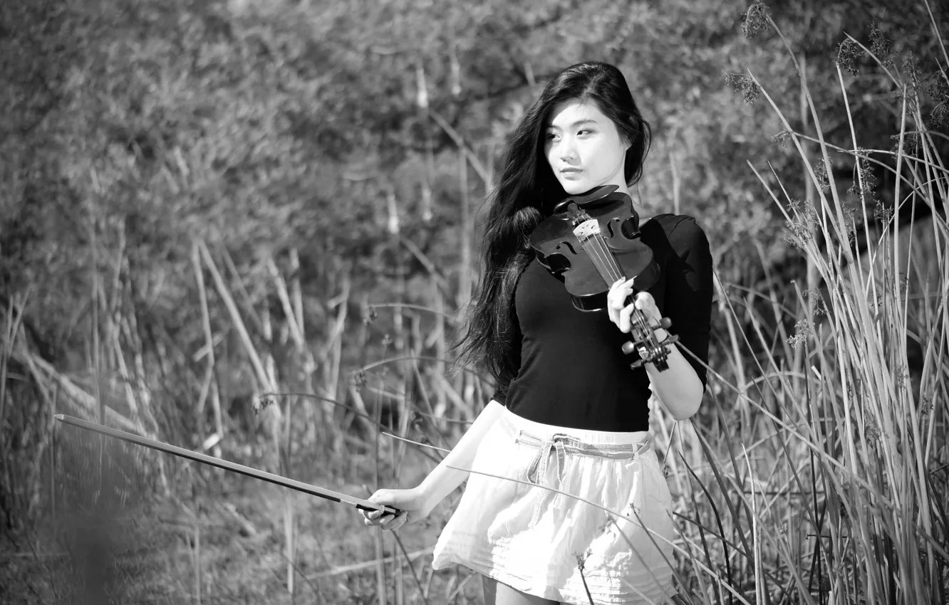 Photo wallpaper girl, violin