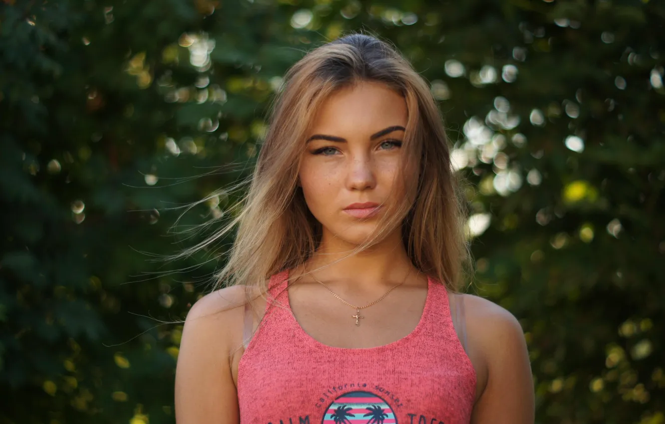 Photo wallpaper girl, green eyes, long hair, photo, photographer, model, bokeh, lips