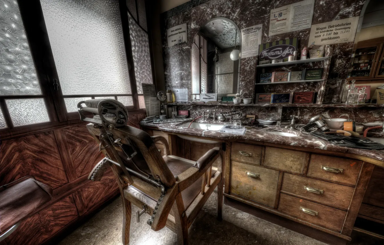 Photo wallpaper interior, chair, Barber