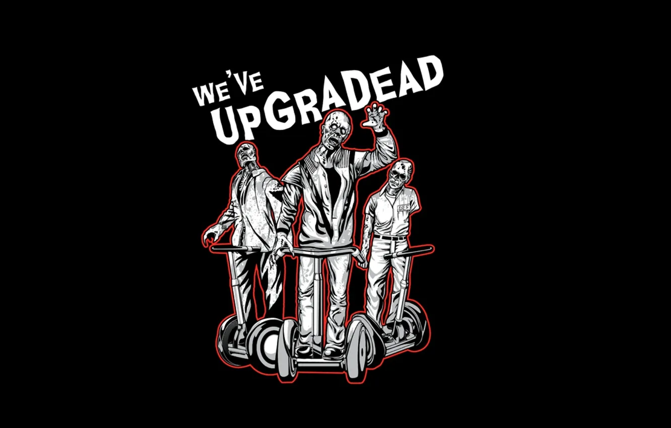 Photo wallpaper the inscription, zombies, Segway, segway