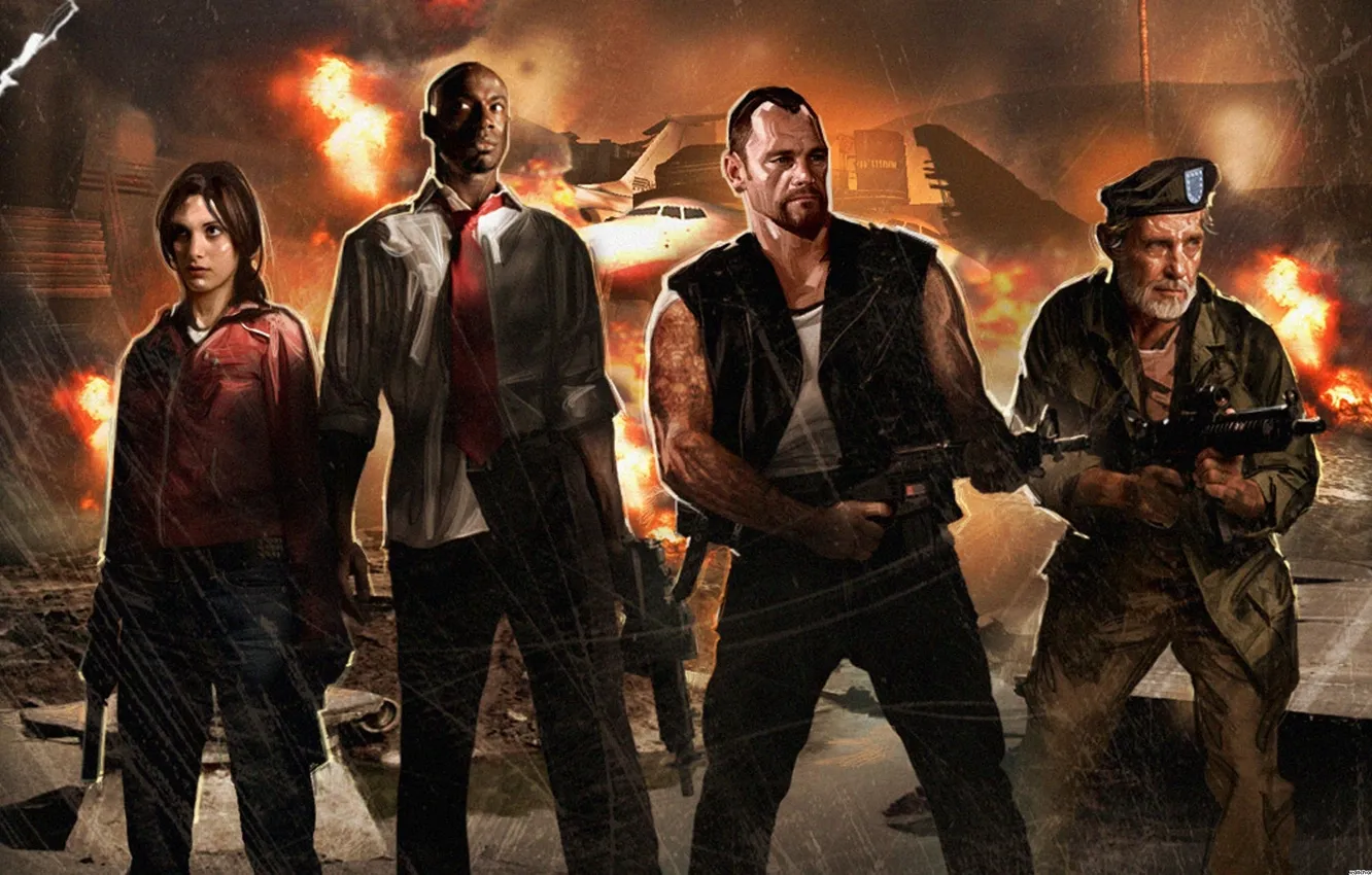 Photo wallpaper left 4 dead, Louis, Francis, l4d, Zoe, beat, dead air