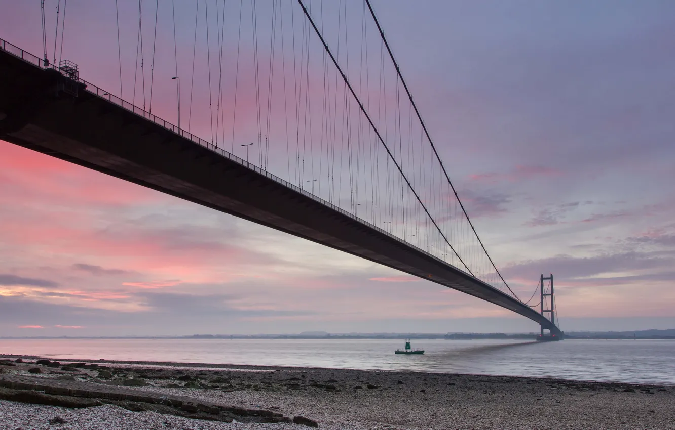 Photo wallpaper landscape, bridge, river