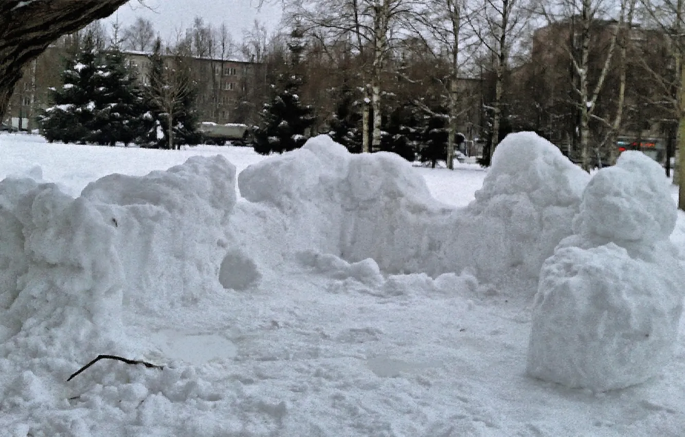 Photo wallpaper winter, fortress, January 2025