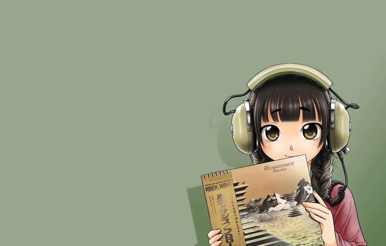 Photo wallpaper girl, kawaii, music