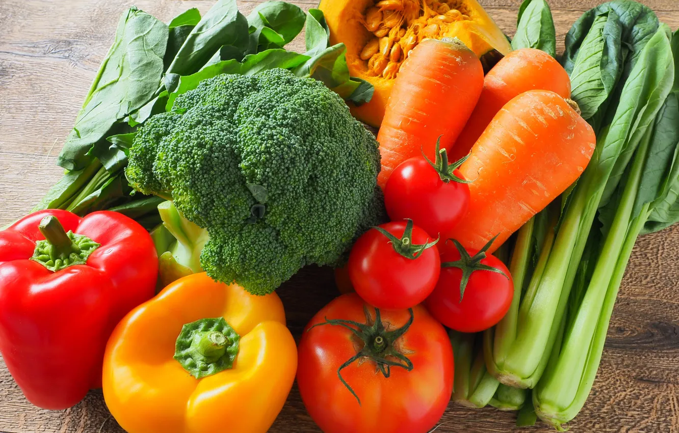 Photo wallpaper pepper, vegetables, tomatoes, carrots