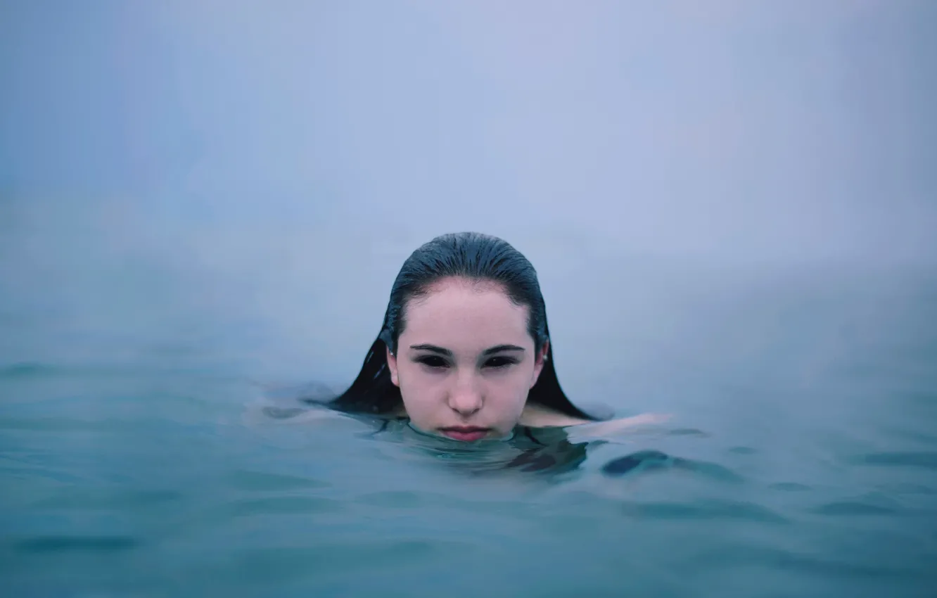 Photo wallpaper look, girl, mermaid, in the water, Siren