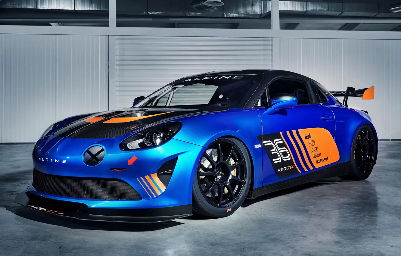 Photo wallpaper racing car, 2018, Alpine, GT4, A110