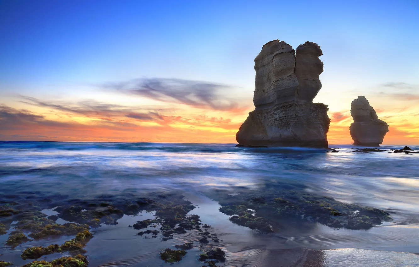 Photo wallpaper sea, landscape, rocks