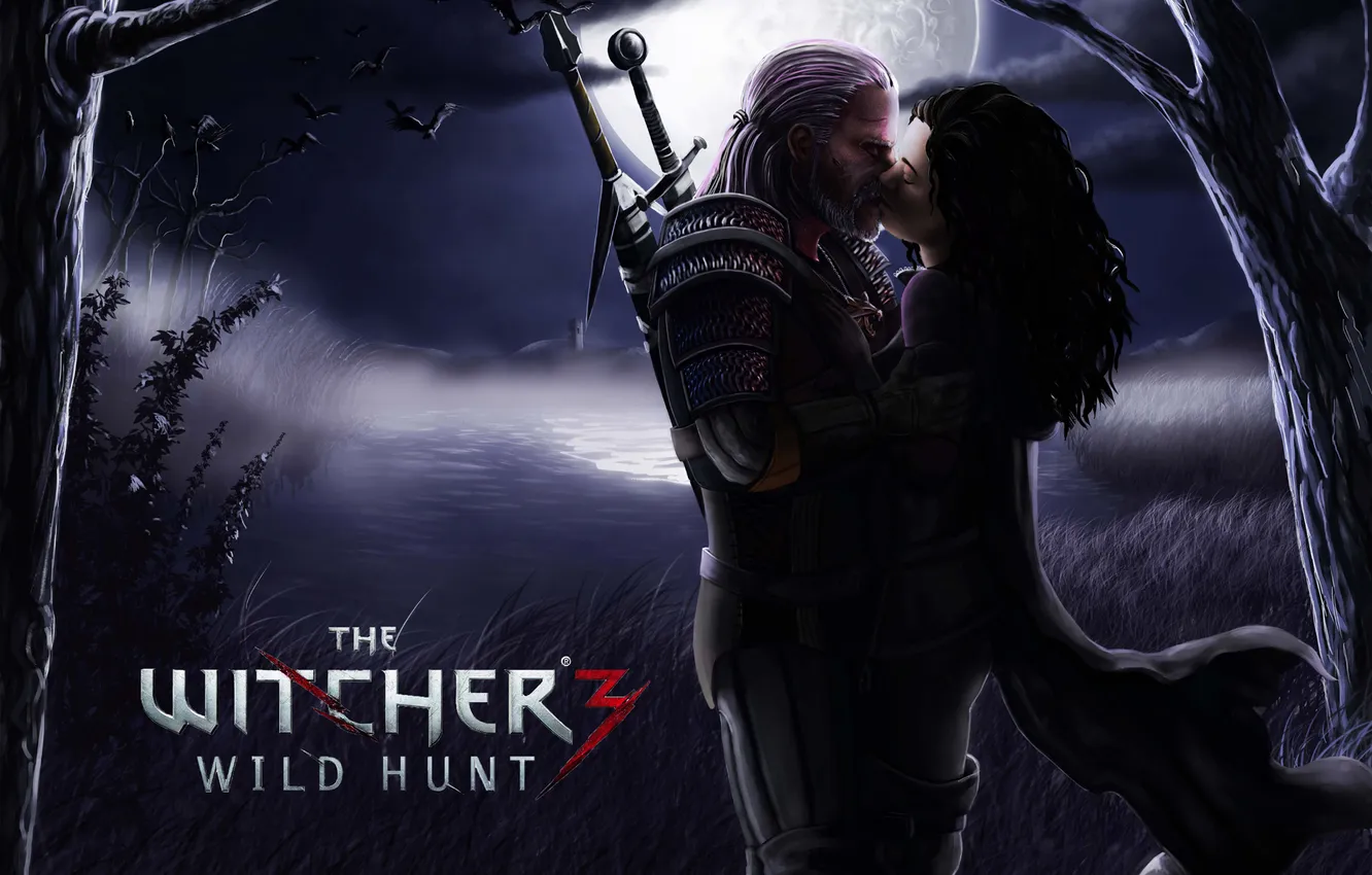 Photo wallpaper kiss, The Witcher 3: Wild Hunt, The Witcher 3: Wild Hunt, Yennefer