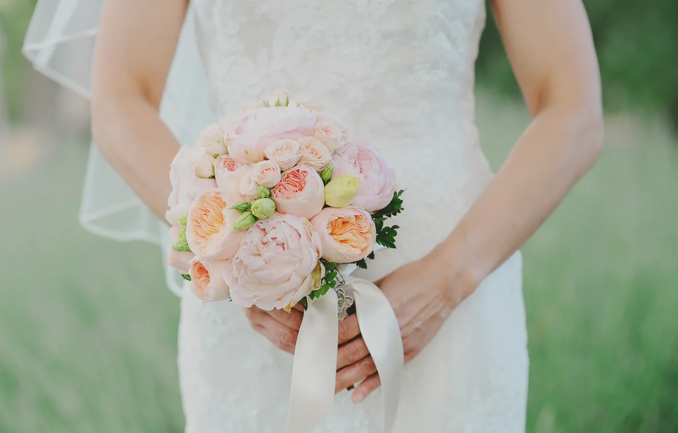 Photo wallpaper bouquet, the bride, wedding