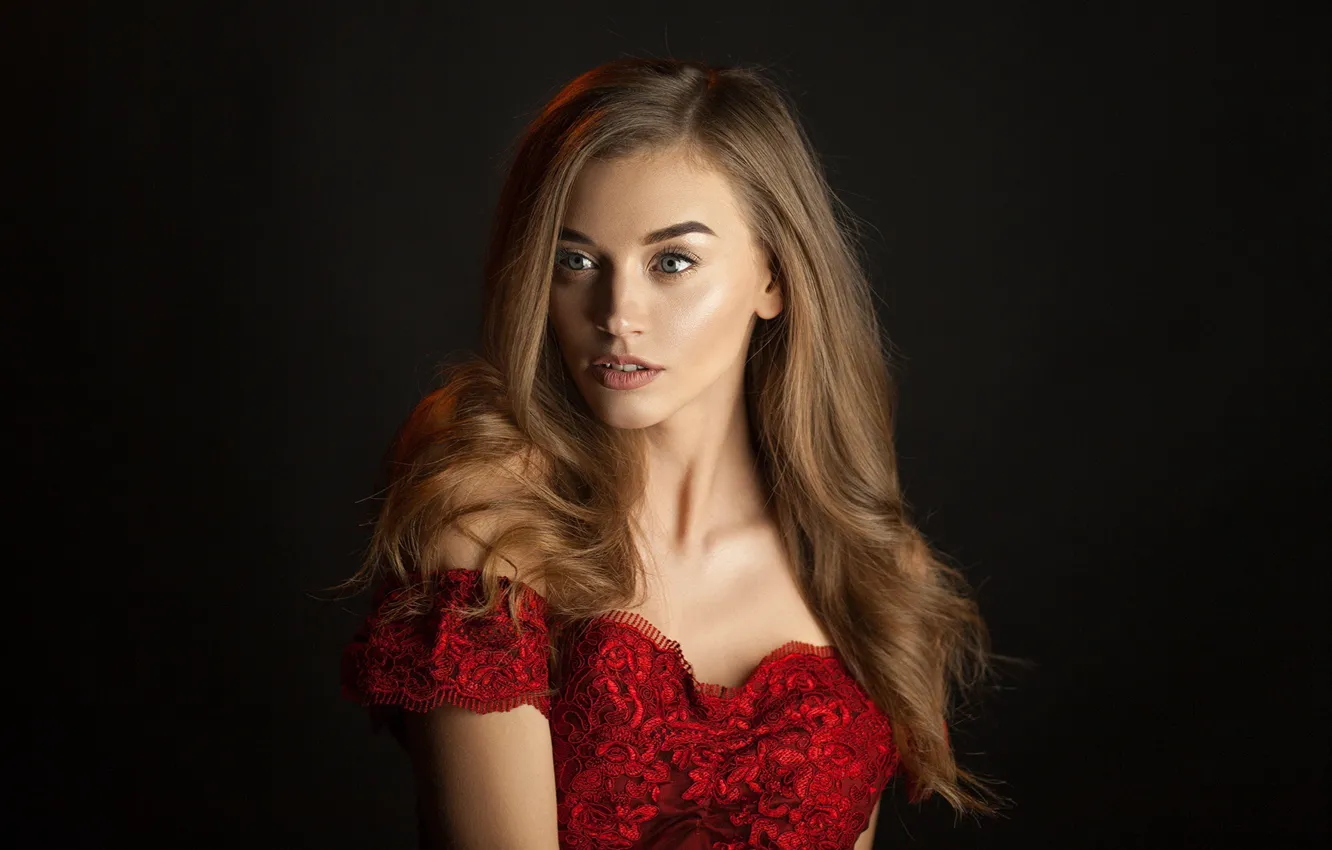 Photo wallpaper look, girl, portrait, dress, shoulders, Ivan Shcheglov