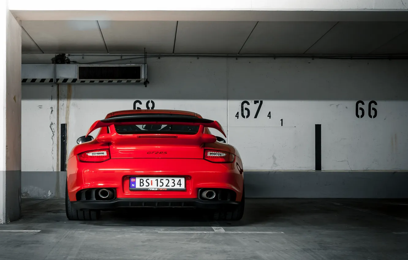 Photo wallpaper 997, Porsche, red, GT2