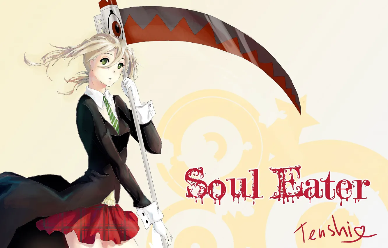Photo wallpaper girl, weapons, skirt, braid, Soul eater, Soul Eater