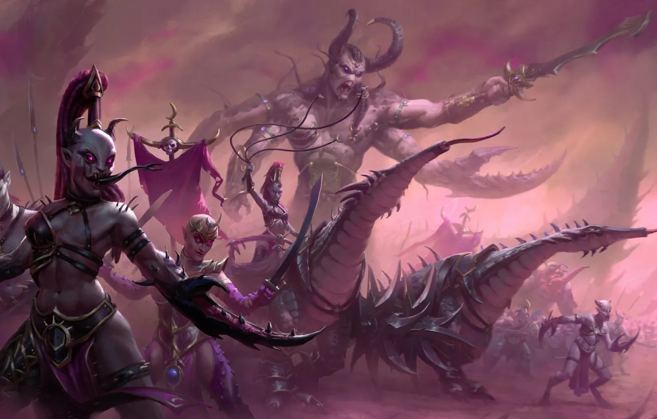 Photo wallpaper Warhammer, chaos, demons, Slaanesh