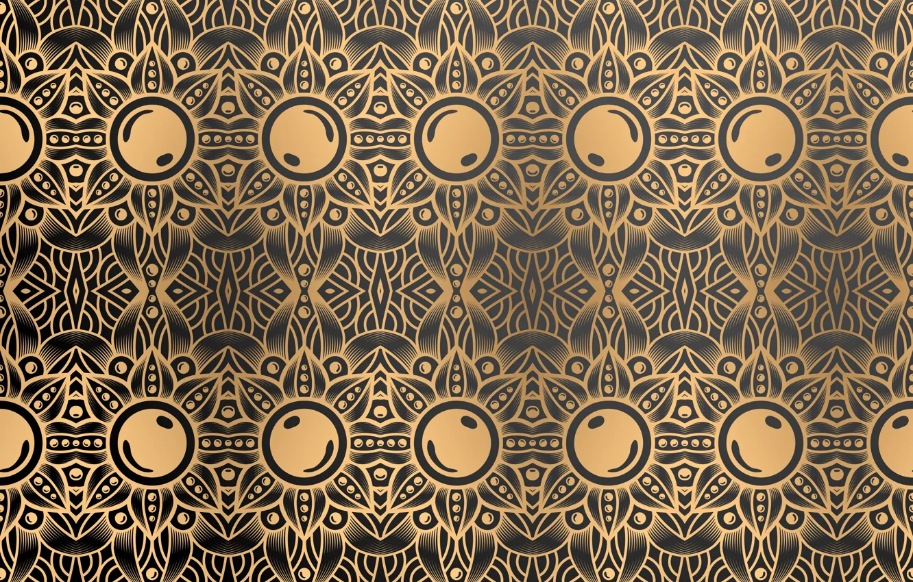 Photo wallpaper abstraction, pattern, gold, ornament, color