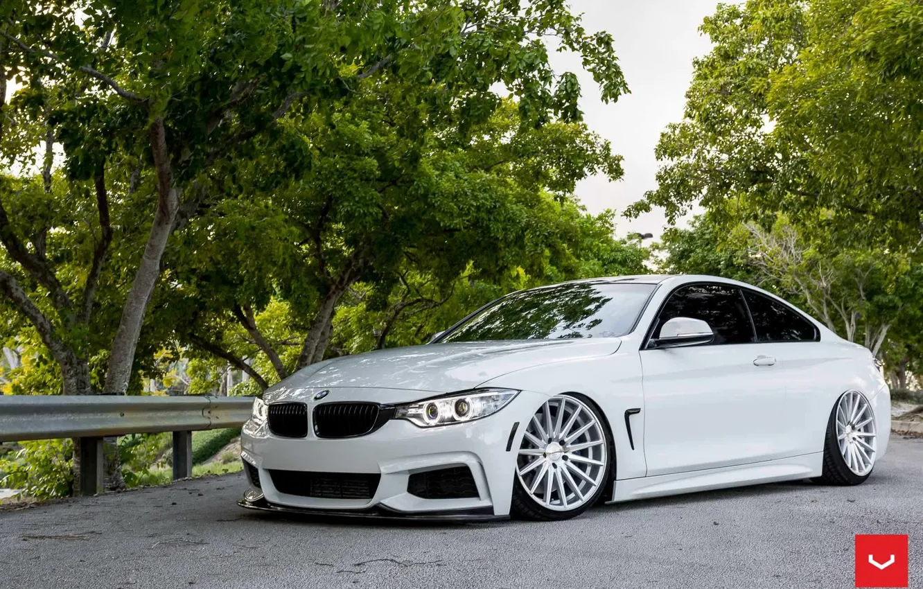 Photo wallpaper BMW, Vossen, Silver, Wheels, 4 Series, 2015, Polished, VFS-2