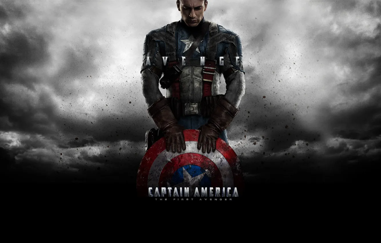 Photo wallpaper star, hero, shield, superhero, Marvel, Captain America, The First Avenger