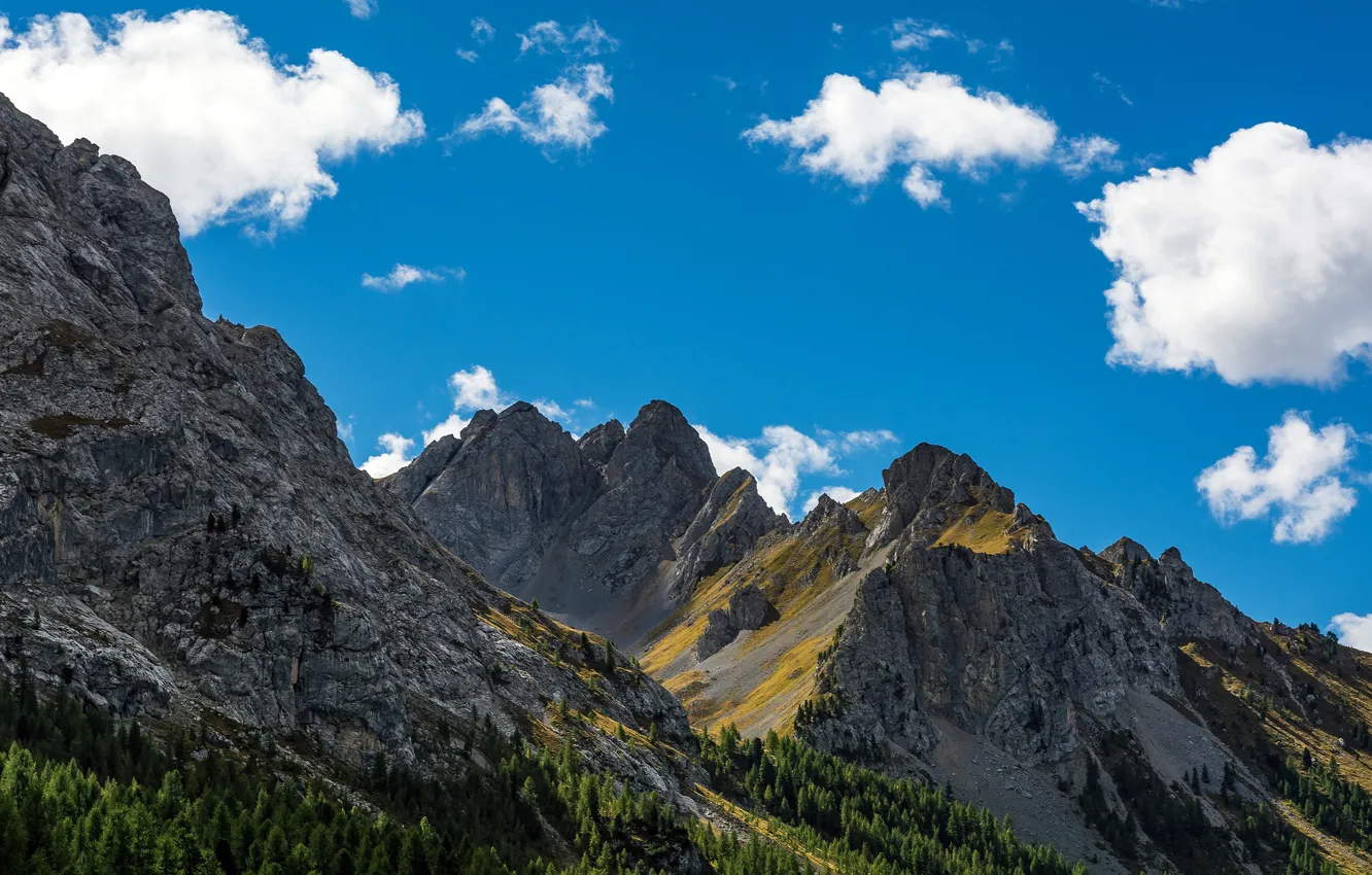 Photo wallpaper the sky, clouds, mountains, Italy