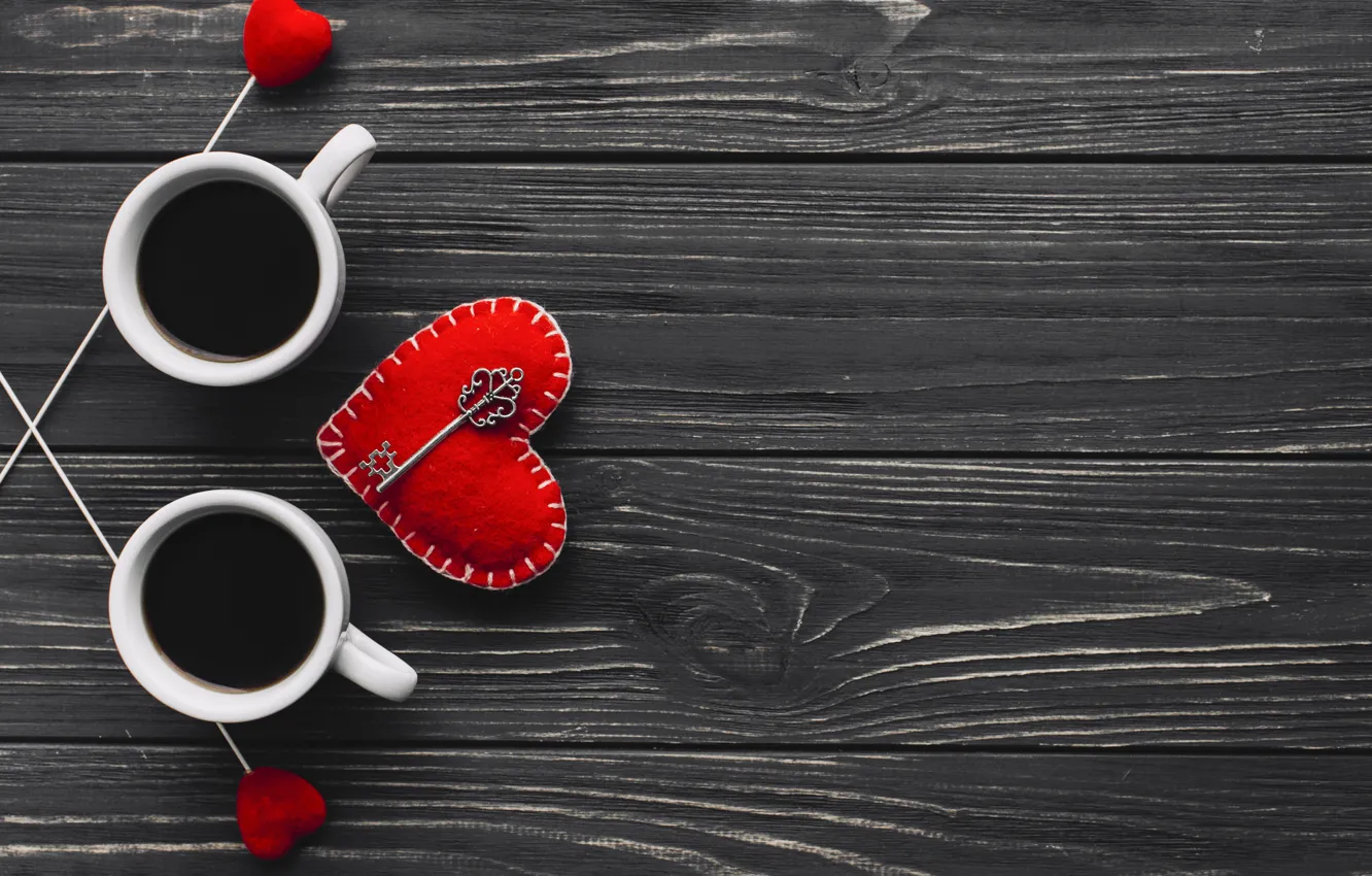 Photo wallpaper love, heart, coffee, Cup, love, heart, wood, cup