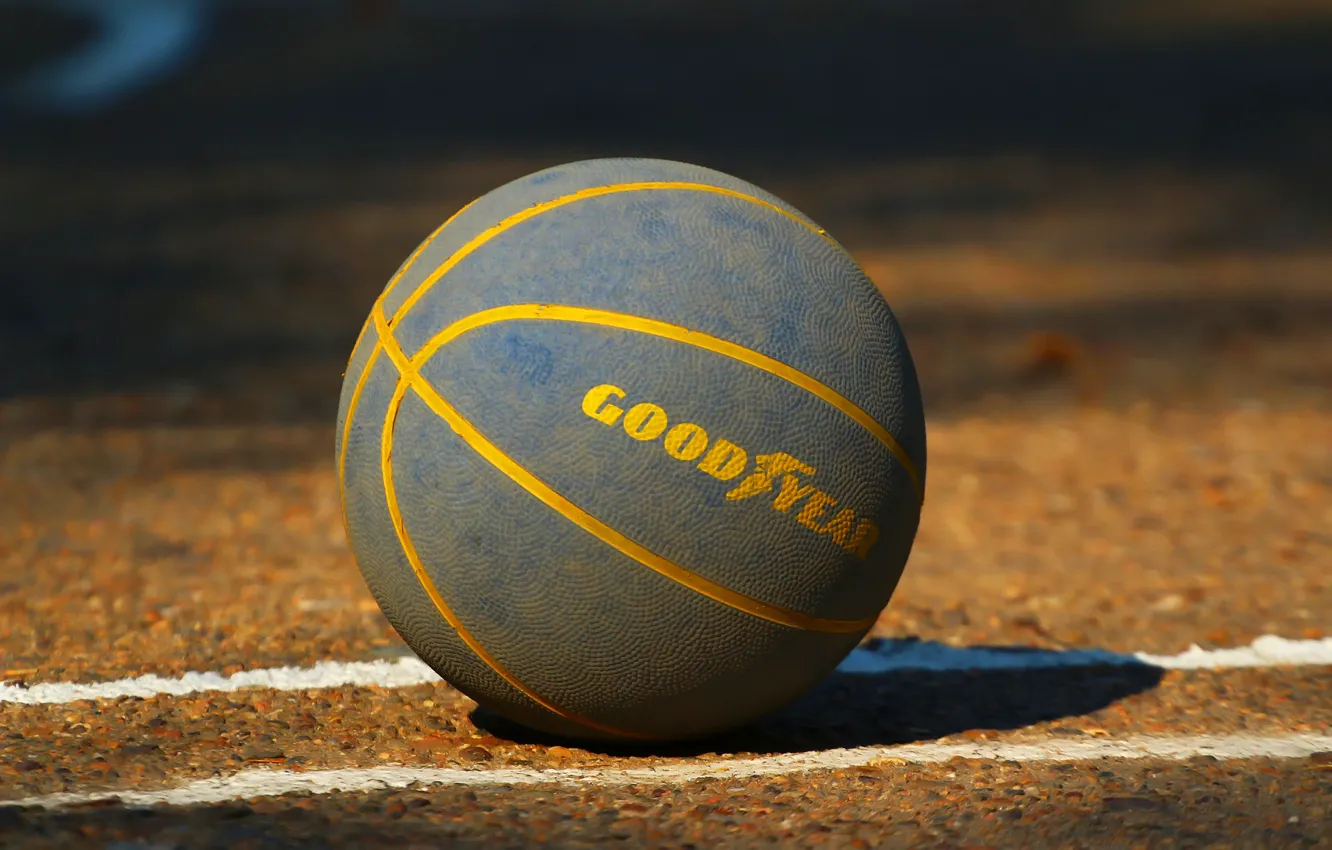 Photo wallpaper asphalt, the ball, basketball