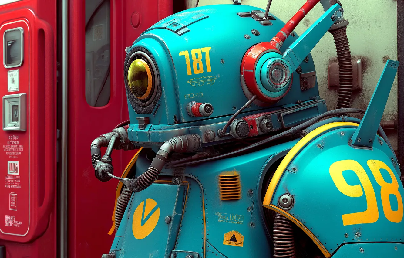 Photo wallpaper fantasy, Robot, science fiction, sci-fi, digital art, artwork, fantasy art, fututristic