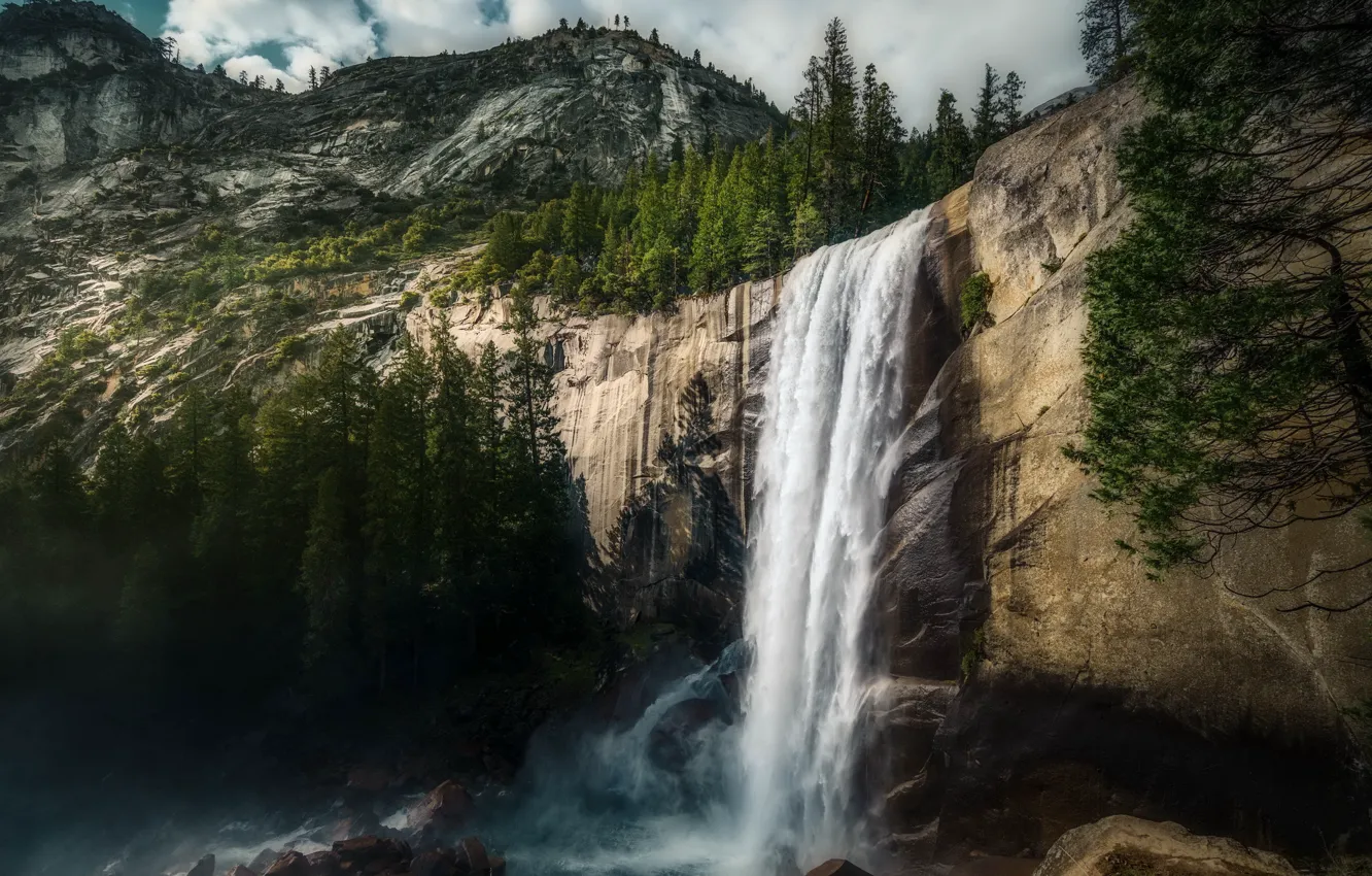Photo wallpaper Yosemite, waterfall, Vernal Falls