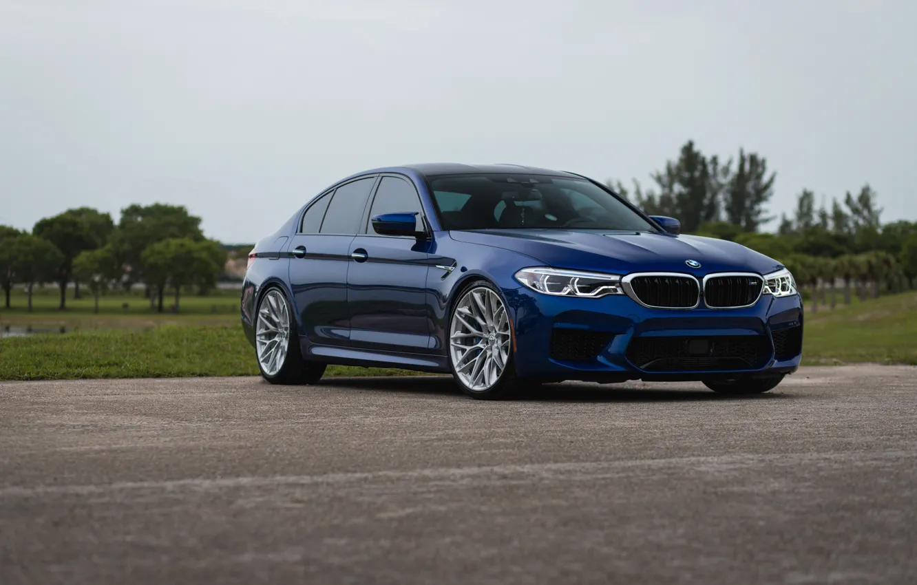 Photo wallpaper bmw, blue, m5, f90