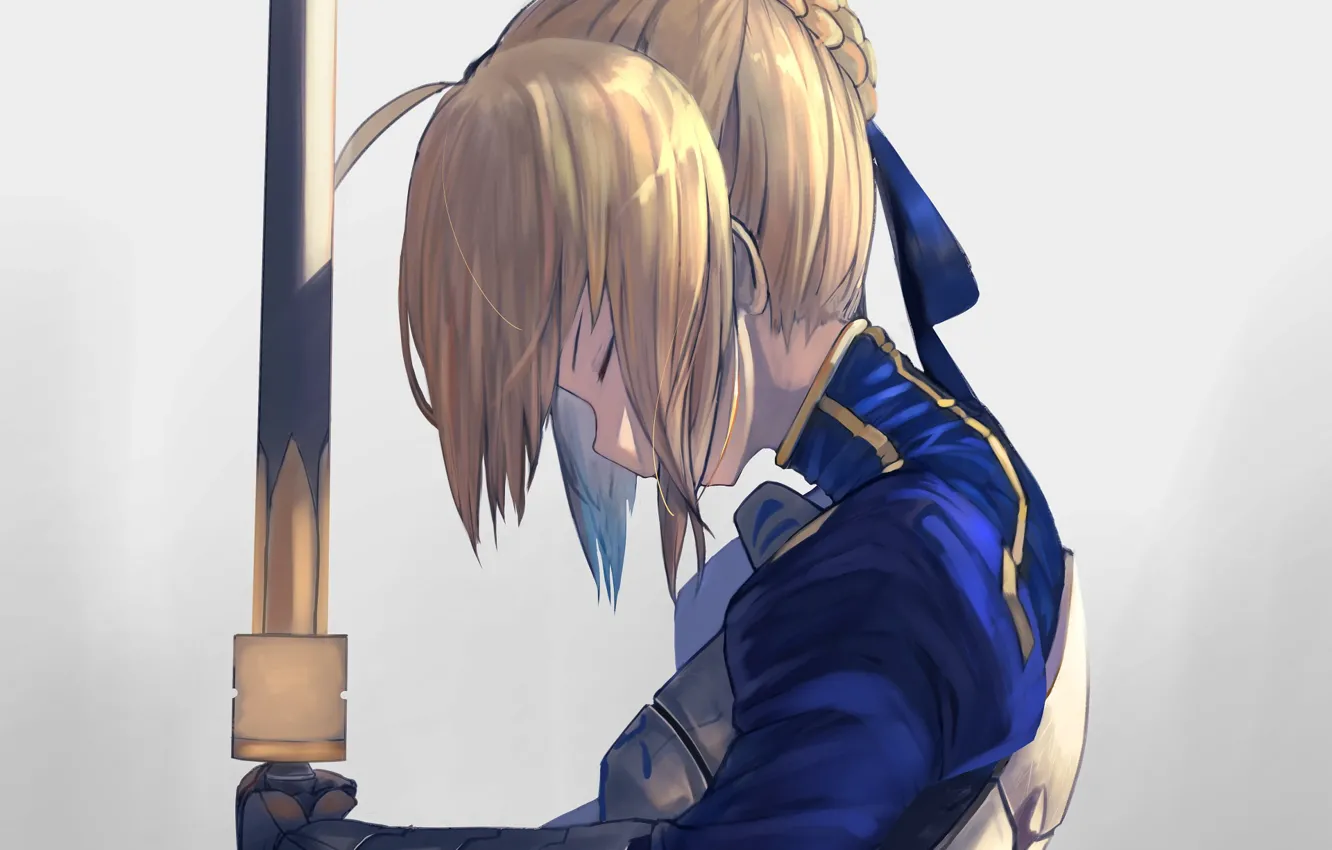 Photo wallpaper girl, sword, knight, the saber, Artoria Pendragon, Fate / Stay Night