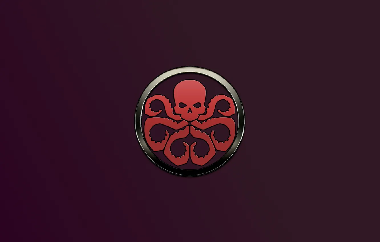 Photo wallpaper sake, red, logo, symbol, metall, Marvel comic, tentacles, Hail Hydra