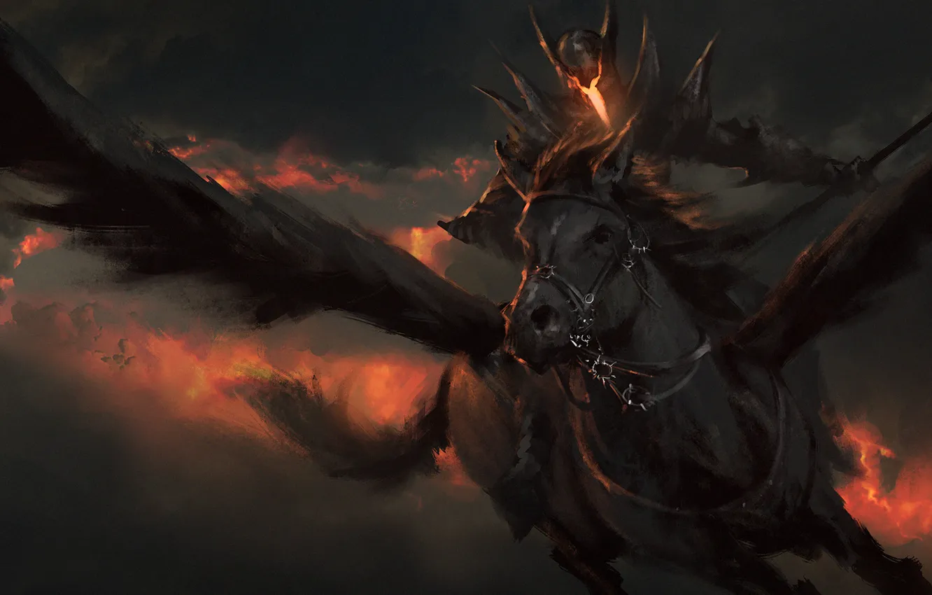 Photo wallpaper the sky, horse, Pegas