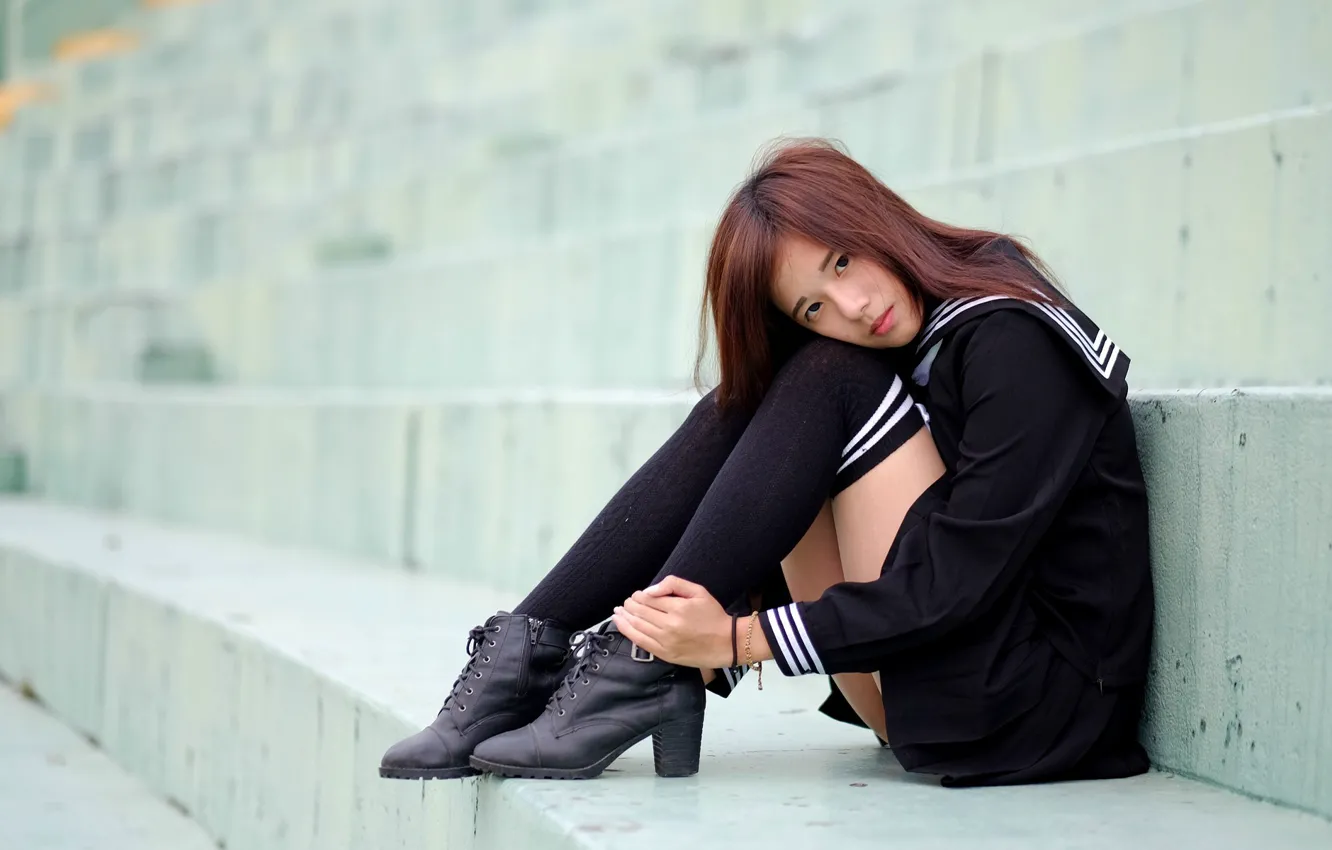 Photo wallpaper look, pose, Asian, Golf, cutie, uniform