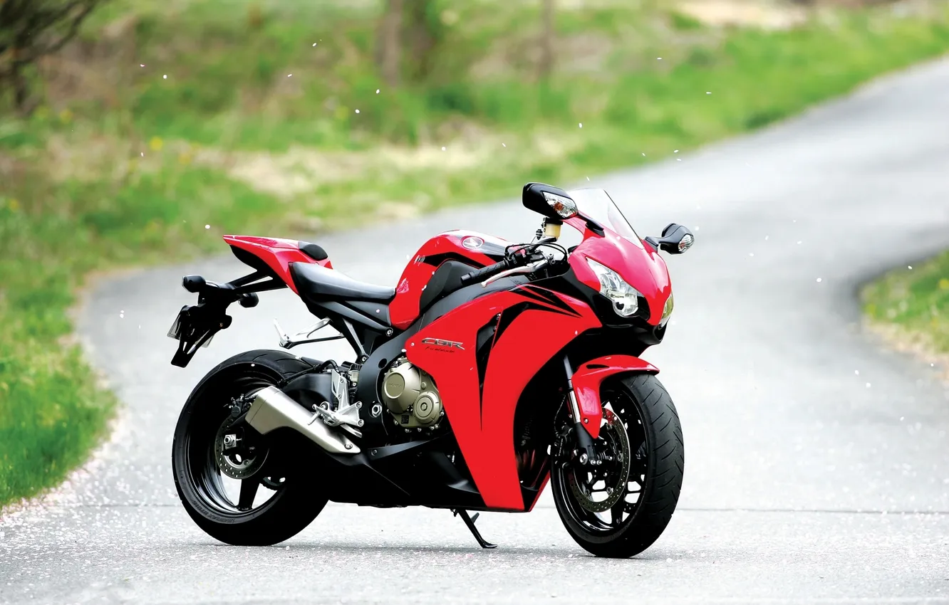Photo wallpaper road, red, red, Honda, bike, Honda, cbr1000rr, redмотоцикл