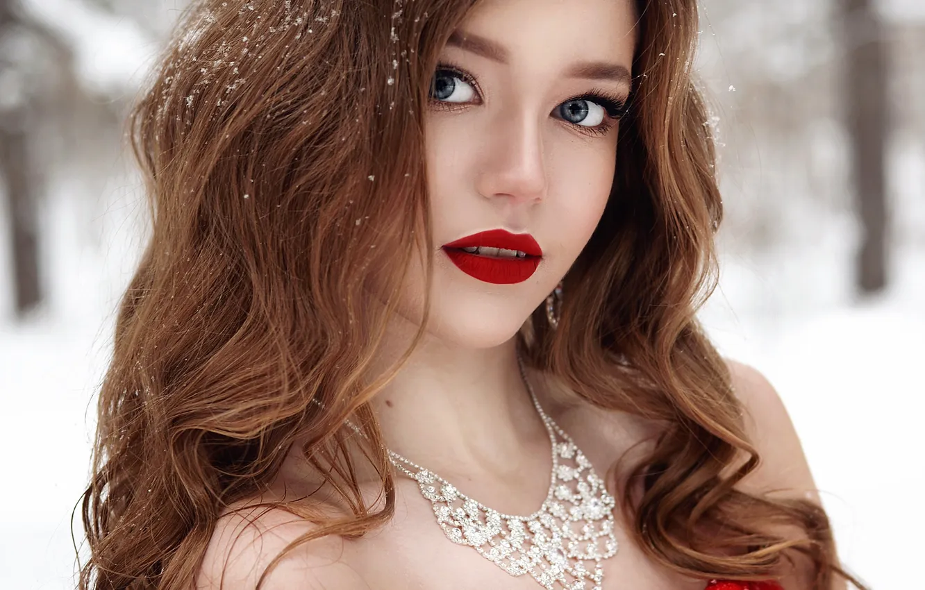 Photo wallpaper makeup, lips, Olga Galitsyna