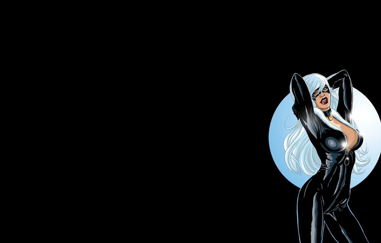 Photo wallpaper girl, moon, fantasy, cleavage, Marvel, digital art, artwork, mask