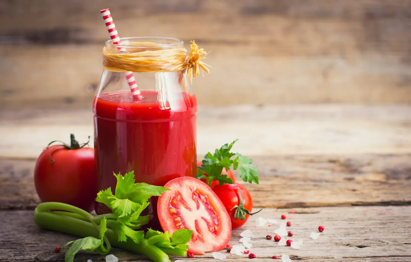 Photo wallpaper food, juice, drink, fresh, tomatoes, parsley, food, fresh