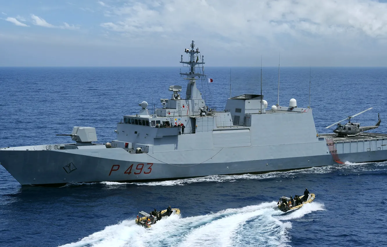 Photo wallpaper The Italian Navy, Corvette, Commander Foscari, P-493