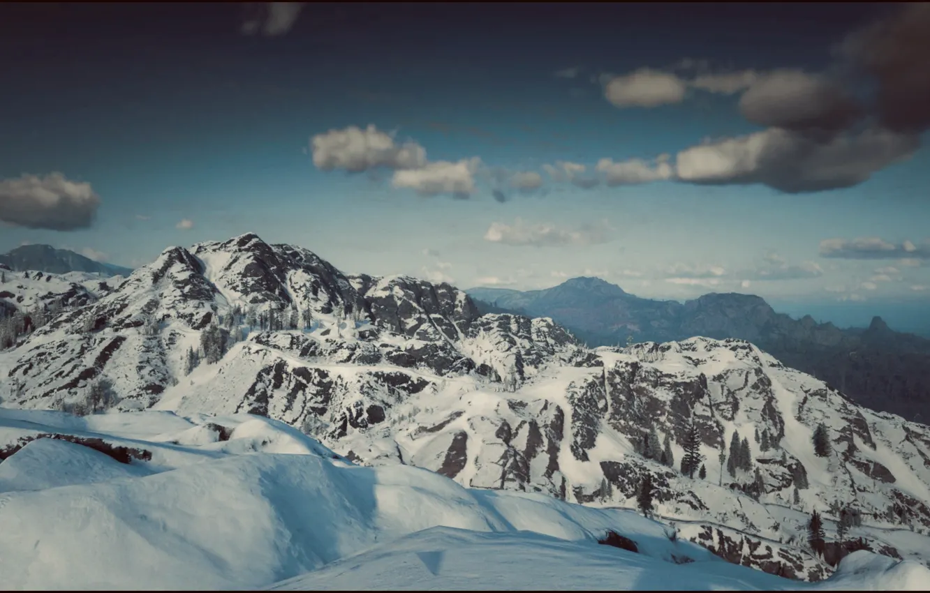 Photo wallpaper HDR, game, sky, winter, heaven, mountain, cold, UHD