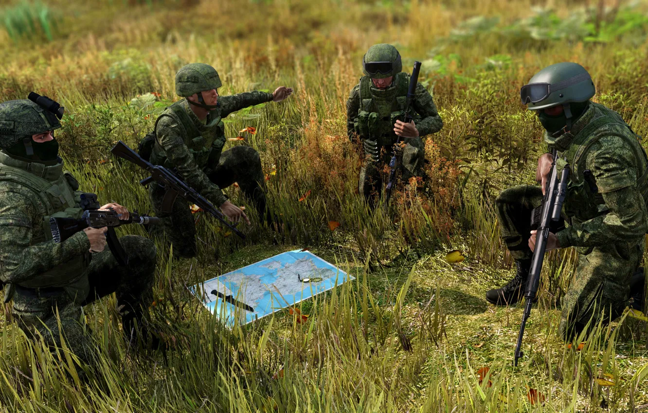 Photo wallpaper FOREST, GRASS, GREENS, SUMMER, RUSSIA, ARMA, ARMA 3, ARMY